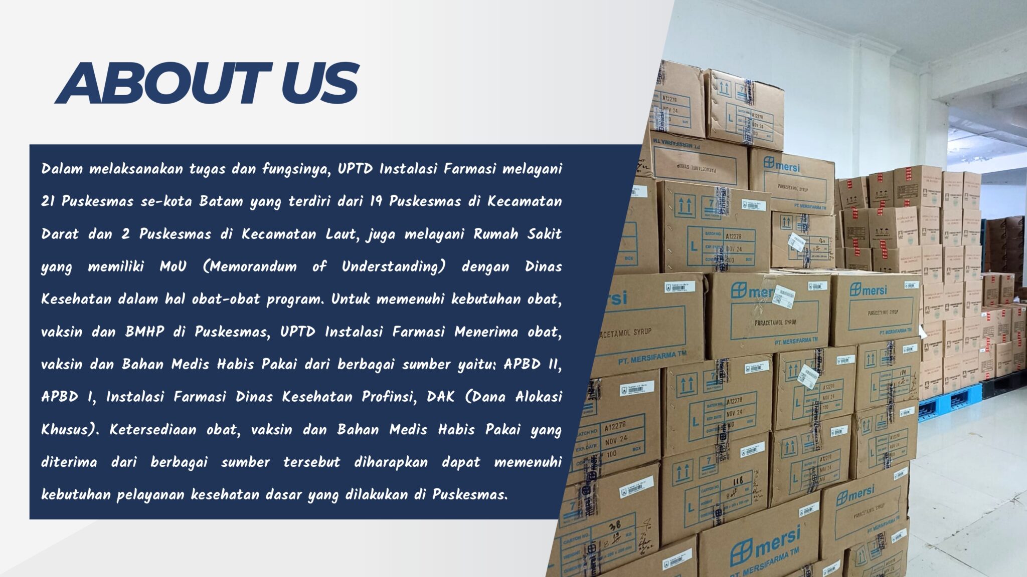 About Us UPTD INSTALASI FARMASI DINAS KESEHATAN KOTA BATAM